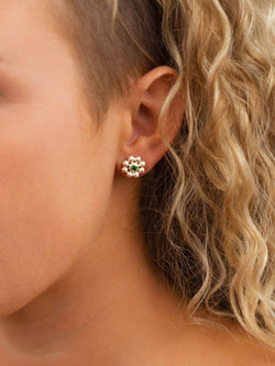 Flower Gemstone Stud Earrings Earrings Pruden and Smith   
