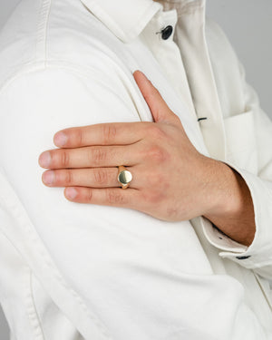 Hand Engraved Initials Signet Ring-Yellow Gold Ring Pruden and Smith   