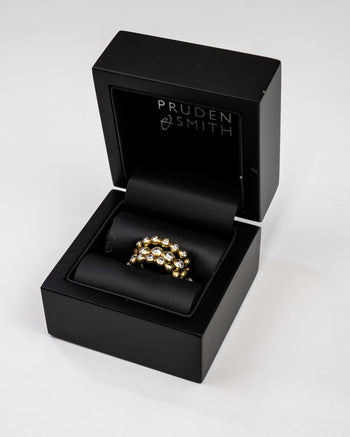 Nugget Diamond and Gold Stacking Ring Set Ring Pruden and Smith   