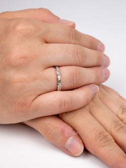 Dainty Baguette Diamond Half Eternity Ring Ring Pruden and Smith   