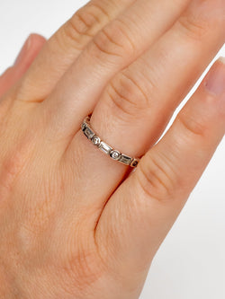 Dainty Baguette Diamond Half Eternity Ring Ring Pruden and Smith   