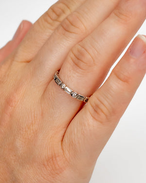 Dainty Baguette Diamond Half Eternity Ring Ring Pruden and Smith   