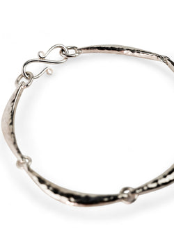 Hammered Silver Crescent Bracelet Bracelet Pruden and Smith   