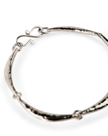 Hammered Silver Crescent Bracelet Bracelet Pruden and Smith   