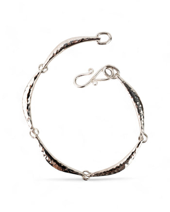 Hammered Silver Crescent Bracelet Bracelet Pruden and Smith   