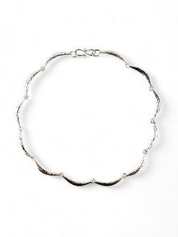 Hammered Silver Crescent Necklace Necklace Pruden and Smith   