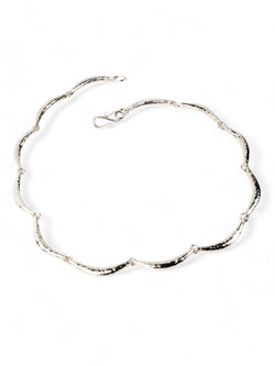 Hammered Silver Crescent Necklace Necklace Pruden and Smith   