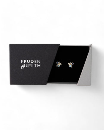 Water Bubbles Yellow Gold Sapphire Stud Earrings Earrings Pruden and Smith   