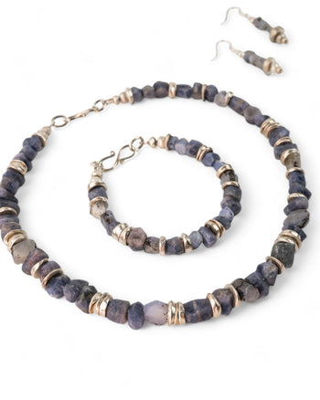 Rough Blue Sapphire Set  Pruden and Smith   