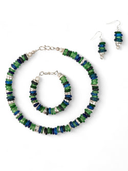 African Recycled Blue Glass Set  Pruden and Smith   