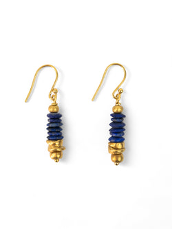 Lapis Lazuli Disc Earrings Earrings Pruden and Smith