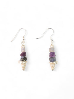 Rough Blue Pink Sapphire Earrings Earrings Pruden and Smith   