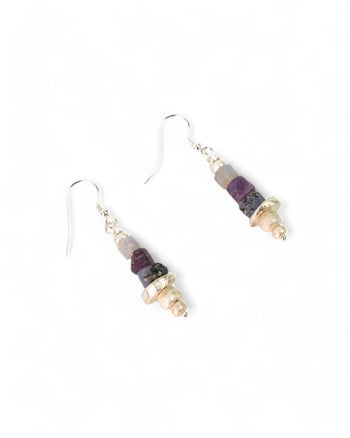 Rough Blue Pink Sapphire Earrings Earrings Pruden and Smith   