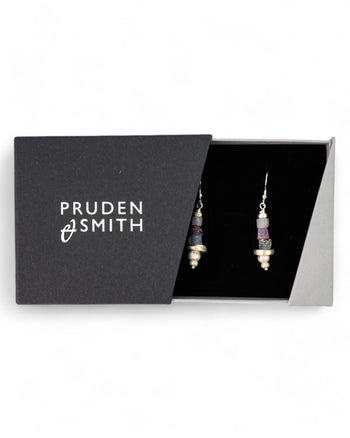 Rough Blue Pink Sapphire Earrings Earrings Pruden and Smith   