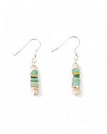 Roman Glass Button Dangly Earrings Earrings Pruden and Smith   