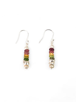 Silver Tourmaline Earrings (Mixed Colour) Necklace Pruden and Smith