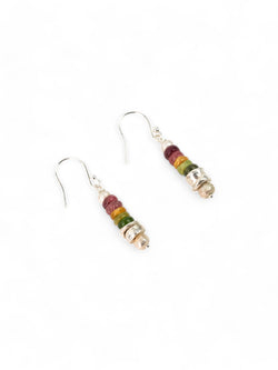 Silver Tourmaline Earrings (Mixed Colour) Necklace Pruden and Smith