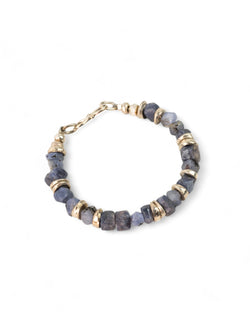 Rough Sapphire with Silver Discs Bracelet (Blue) Bracelet Pruden and Smith   