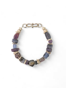 Rough Sapphire and Silver Discs Bracelet Bracelet Pruden and Smith   