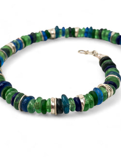 African Recycled Blue Glass Bead Necklace Necklace Pruden and Smith   