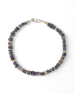 Blue Sapphire with Silver Discs Necklace Necklace Pruden and Smith   