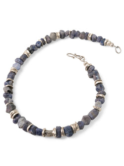 Blue Sapphire with Silver Discs Necklace Necklace Pruden and Smith   