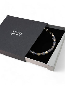 Blue Sapphire with Silver Discs Necklace Necklace Pruden and Smith   