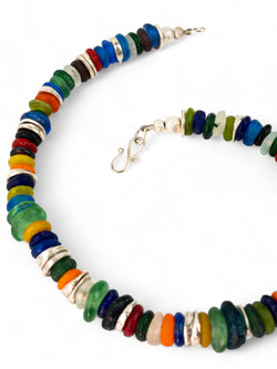 African Recycled Glass Bead Necklace Necklace Pruden and Smith   