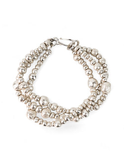 Random Nugget Silver Triple Twisted Bracelet Bracelet Pruden and Smith   