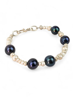 Nugget Silver and Black Oil Pearl Bracelet Bracelet Pruden and Smith   