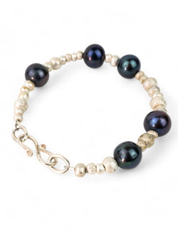 Nugget Silver and Black Oil Pearl Bracelet Bracelet Pruden and Smith   