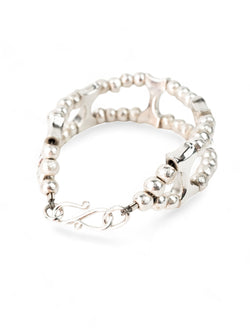 Nugget and Bone Silver Bracelet Bracelet Pruden and Smith   