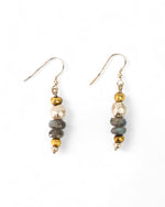 Nugget Faceted Gemstone Dangly Earrings Earrings Pruden and Smith   