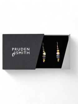 Nugget Faceted Gemstone Dangly Earrings Earrings Pruden and Smith   