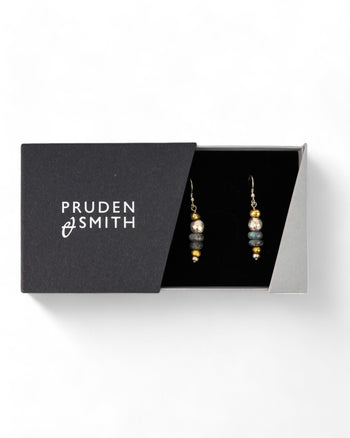 Nugget Faceted Gemstone Dangly Earrings Earrings Pruden and Smith   