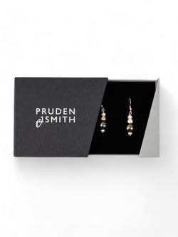 Black Pearl Silver Nugget Dangly Earrings Earrings Pruden and Smith   