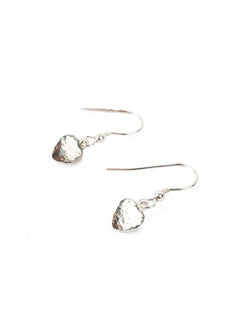 Hammered Heart Drop Earrings Earrings Pruden and Smith   