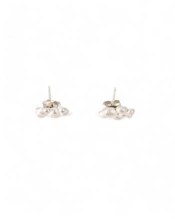 Multi Nugget Silver Stud Earrings Earrings Pruden and Smith   