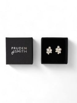 Multi Nugget Silver Stud Earrings Earrings Pruden and Smith   