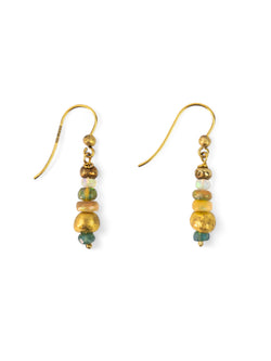 Nugget Opal and Gold Dangly Earrings Earrings Pruden and Smith   