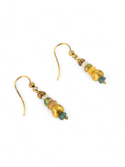 Nugget Opal and Gold Dangly Earrings Earrings Pruden and Smith   