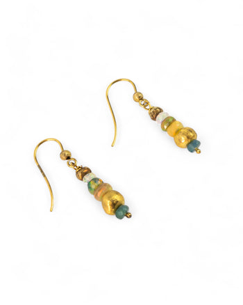 Nugget Opal and Gold Dangly Earrings Earrings Pruden and Smith   