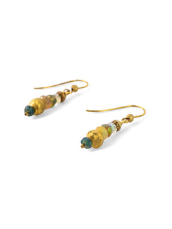 Nugget Opal and Gold Dangly Earrings Earrings Pruden and Smith   