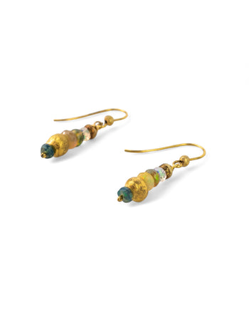 Nugget Opal and Gold Dangly Earrings Earrings Pruden and Smith   