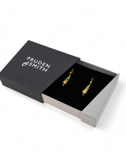 Nugget Opal and Gold Dangly Earrings Earrings Pruden and Smith   