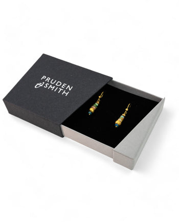 Nugget Opal and Gold Dangly Earrings Earrings Pruden and Smith   