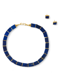 Lapis Lazuli Collar & Stud Set  Pruden and Smith   