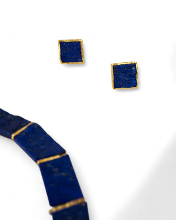 Lapis Lazuli Collar & Stud Set  Pruden and Smith   