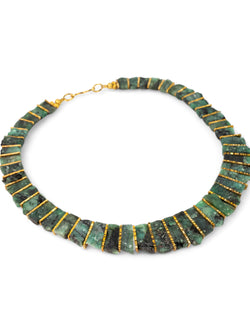 Rough Emerald Tab Necklace Necklace Pruden and Smith   