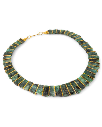 Rough Emerald Tab Necklace Necklace Pruden and Smith   